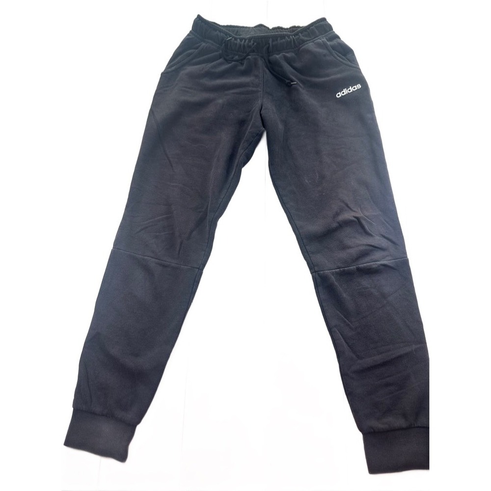 Adidas Jogger Pants Women Small Black Fleece Sweatpants CG1630 Tapered Cuff
